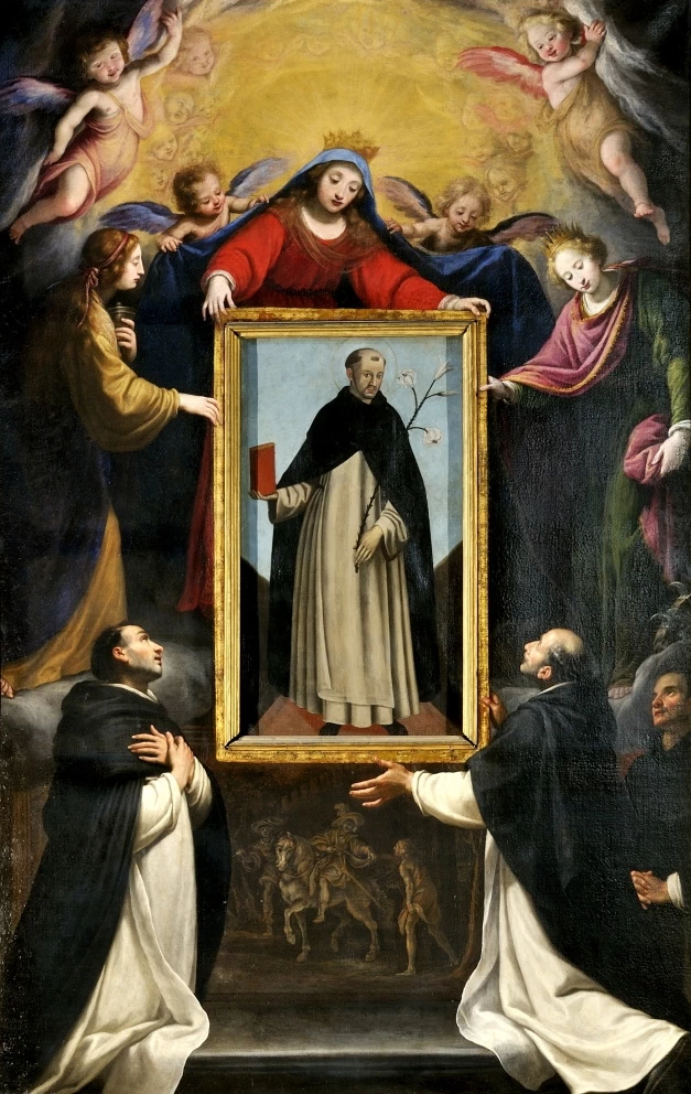 Madonna tra Santa Maria Maddalena e Santa Caterina d'Alessandria e con santi domenicani sorregge l'immagine di San Domenico di Soriano - Firenze